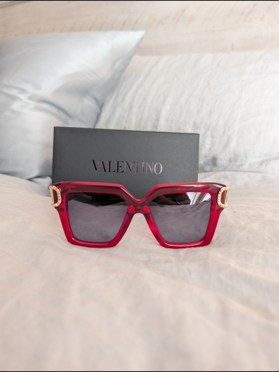 NIB Valentino V-Uno Red Gold Sunglasses VLS-107D-55 Made in Japan MSRP $790 main image 11